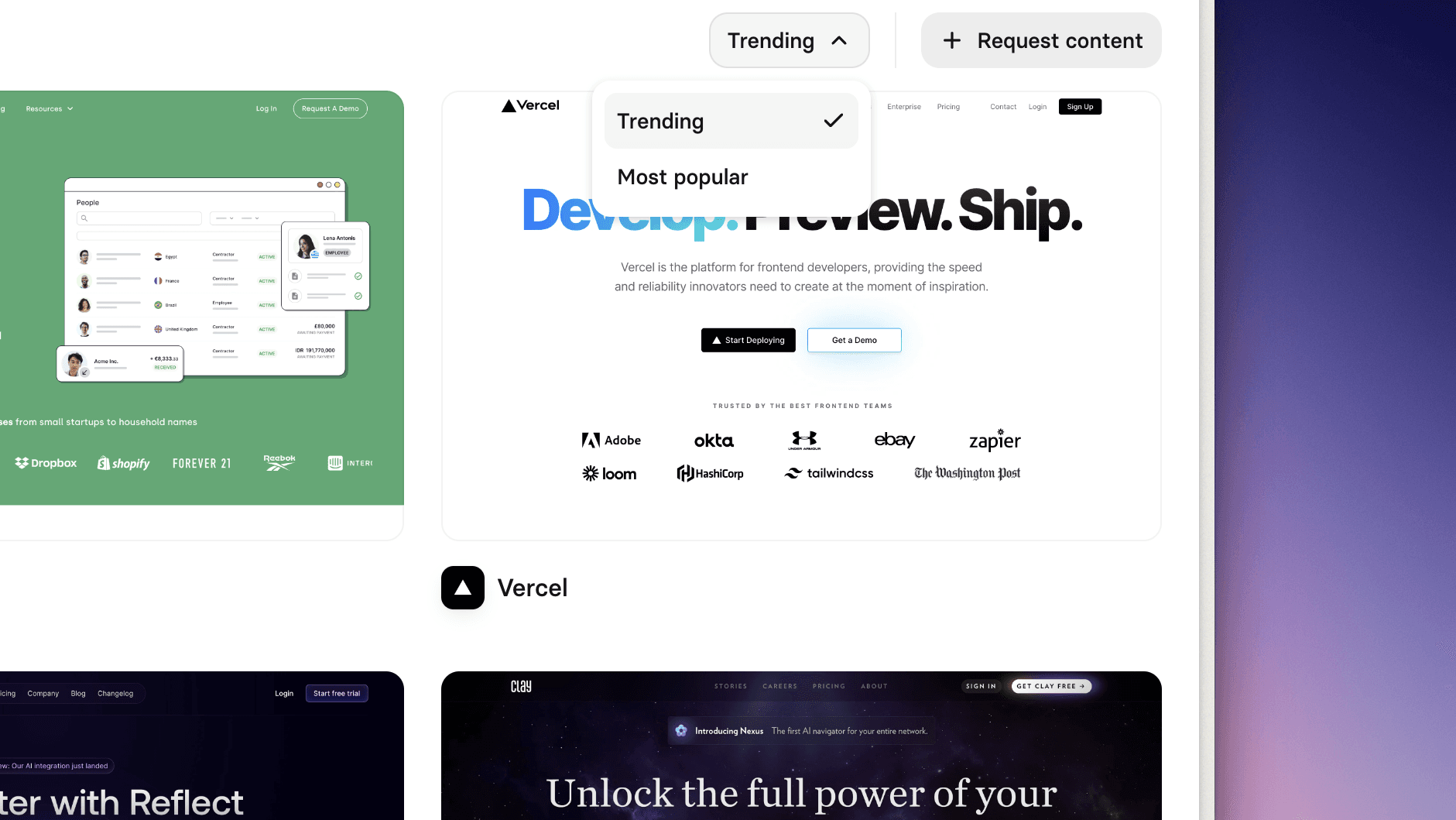 Cover image for Sort by trending